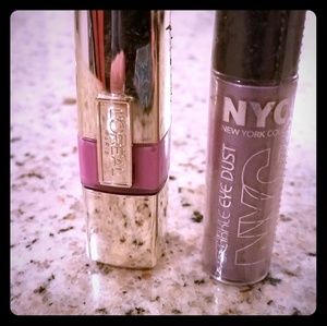 L'Oreal lip stain & NYC Eye Dust-2 Items